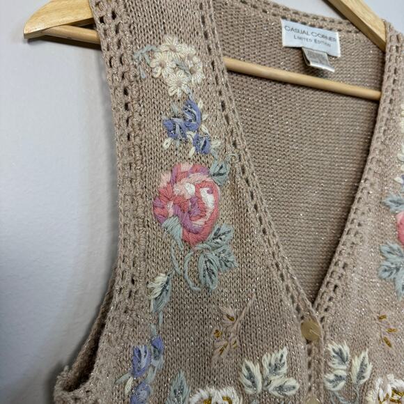 Vintage Casual Corner Vest Floral Embroidered Grannycore Limited Edition Small - Picture 6 of 14